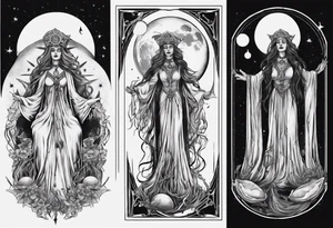 The High Priestess and the moon. TArot. tattoo idea