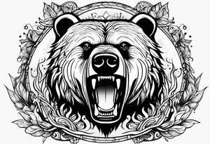 A bear on fire tattoo idea