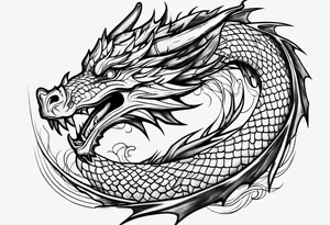 Dragon out of single line tattoo idea