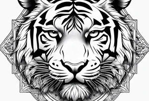 Tiger on cross tattoo idea