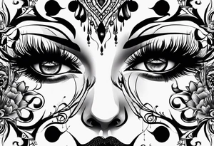 goth themed eyes tattoo idea