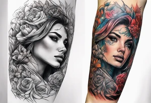 arm sleeve indicating pain tattoo idea