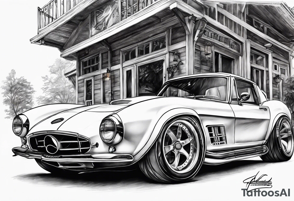 Petrolhead style car tattoo idea