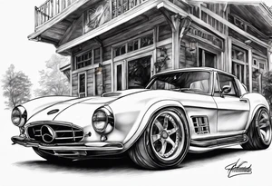 Petrolhead style car tattoo idea