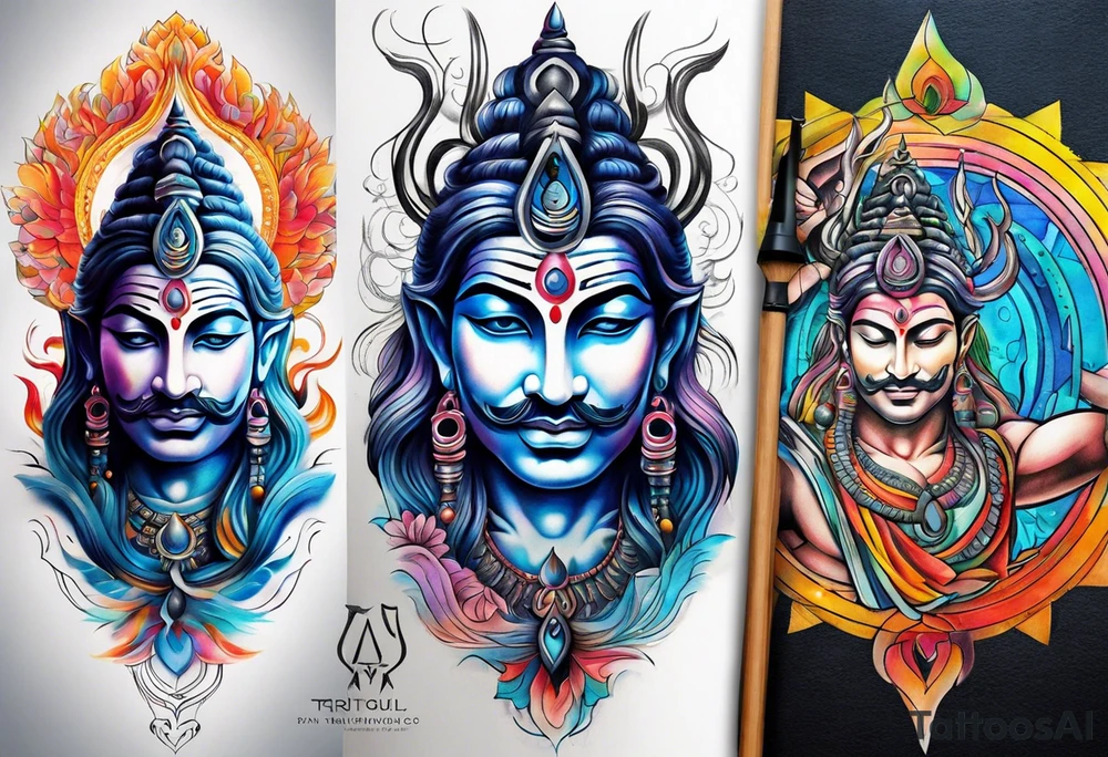 Shiva Trishul tattoo idea