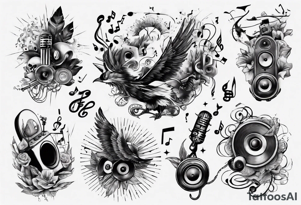music sound tattoo idea