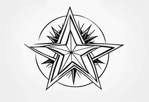 star with border around star tattoo idea