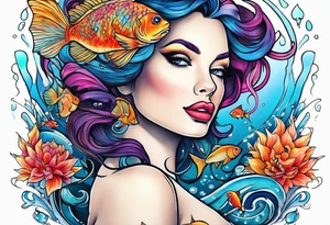 Pinup underwater tattoo idea