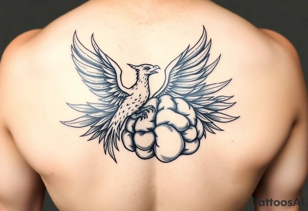 Phoenix rising out of a brain tattoo idea