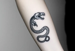 Snake tiger crane monkey tattoo idea