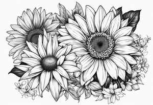 gerber daisy sunflower lily tattoo idea