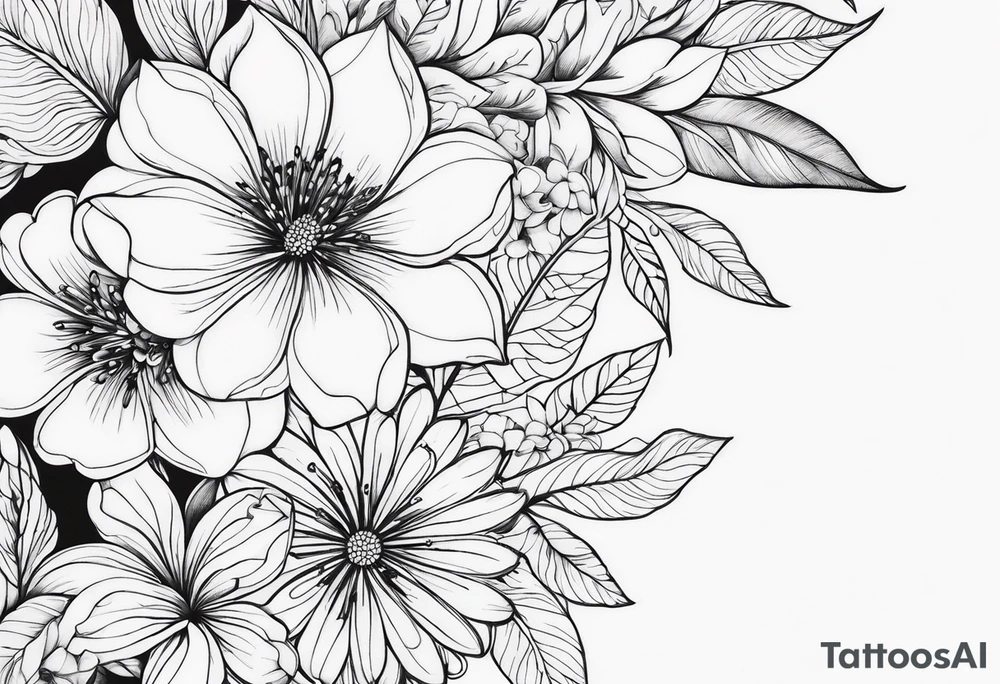 Haiawiian flowers shoulder tattoo tattoo idea