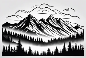 Mountain range silhouette chic tattoo idea