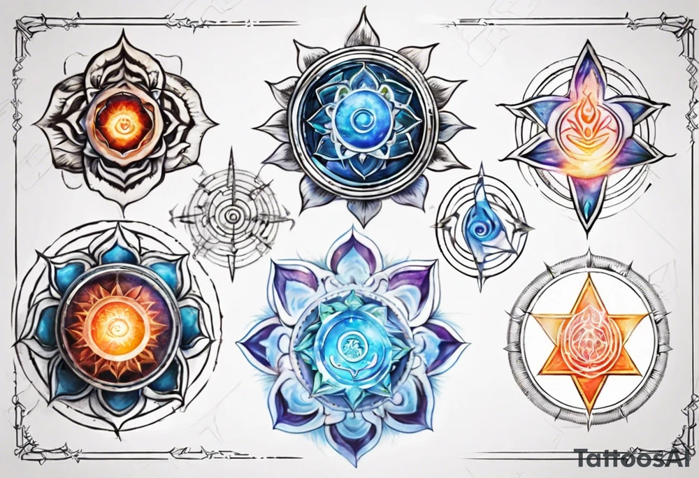 Energy chakra in alignment with self tattoo idea