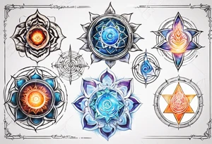 Energy chakra in alignment with self tattoo idea