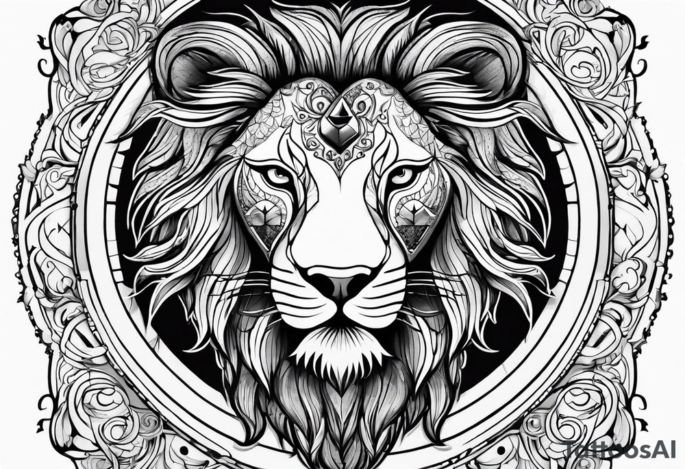 Leo zodiac symbol tattoo idea