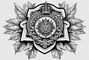 Mandala chest tattoo with family crest Grenadier Guards . Comrades Assn tattoo idea