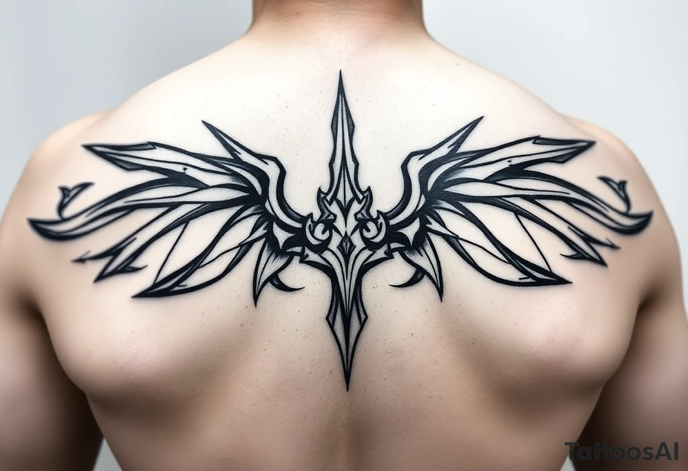 Bold Tribal half sleeve tattoo idea