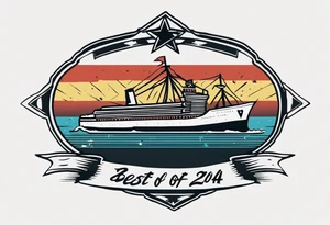 simple banner that says "NSI CLASS 24020" "BEST OF THE FLEET" tattoo idea