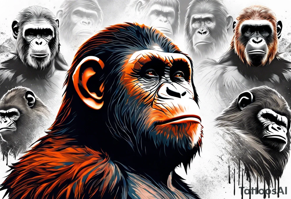 Caesar from the movie planet of the apes tattoo idea