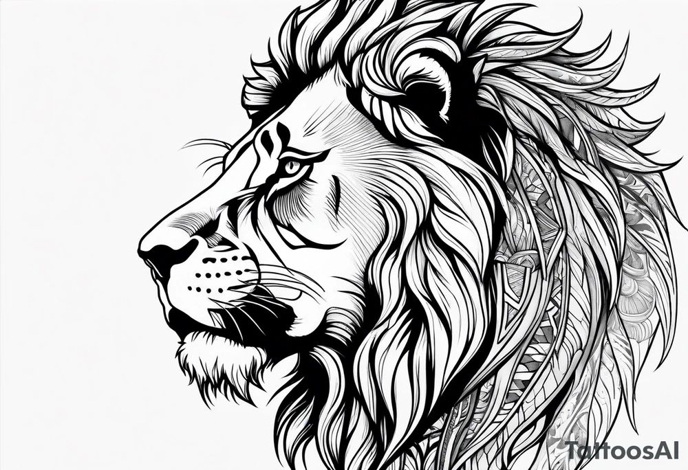 powerful majestic lion tattoo idea