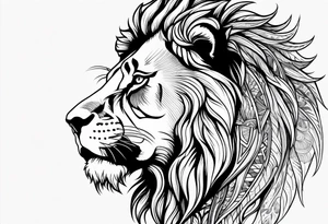 powerful majestic lion tattoo idea