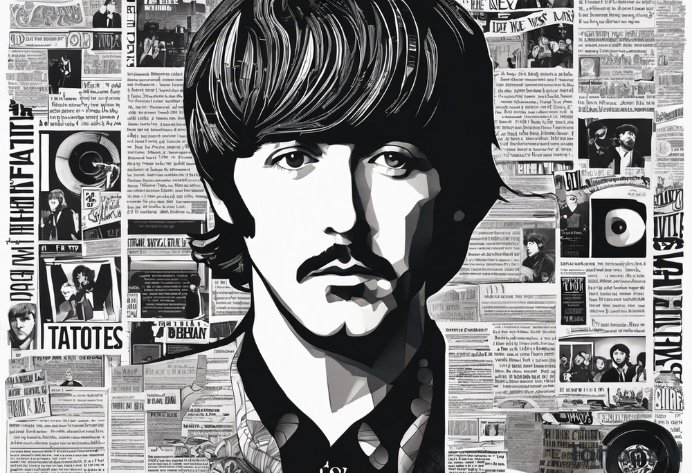 The lyrics “I read the news today, oh boy” from A Day in The Life by the Beatles involving newspaper imagery. tattoo idea