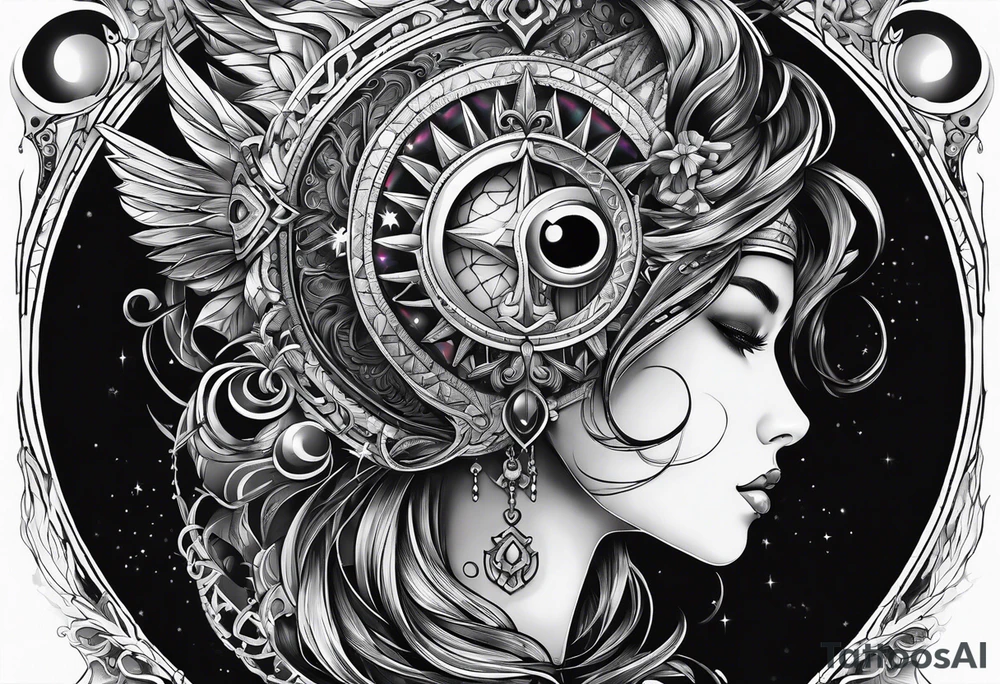 sacred moon tattoo idea
