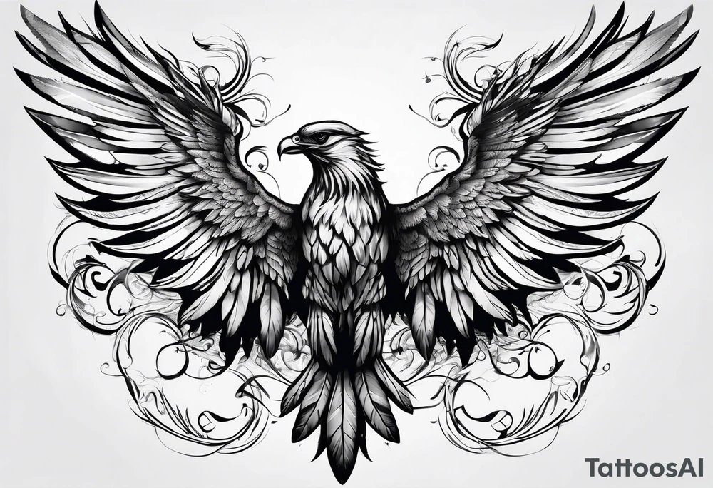 Full back tattoo wings drawing tattoo idea