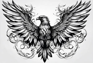 Full back tattoo wings drawing tattoo idea