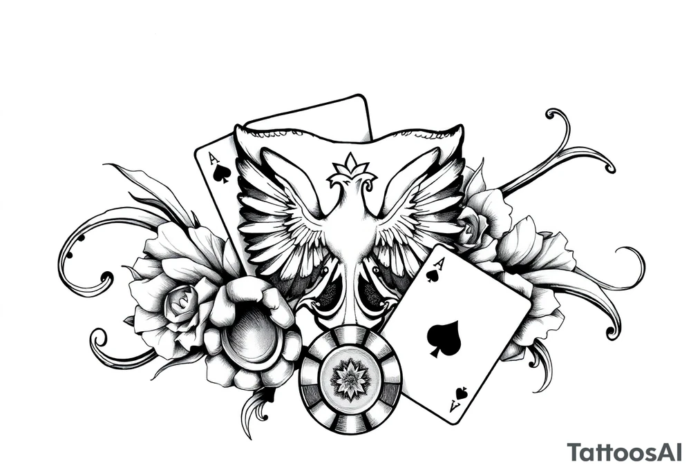 Poland symbol and poker cards Add casino money to it. tattoo idea