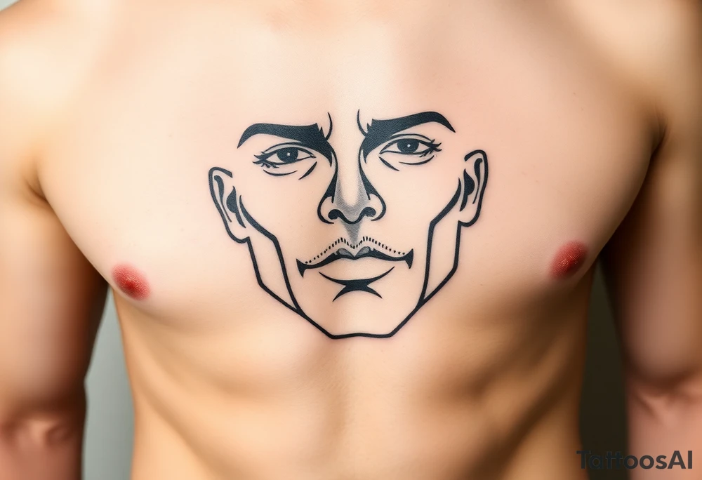 Face on stomach tattoo idea