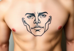 Face on stomach tattoo idea