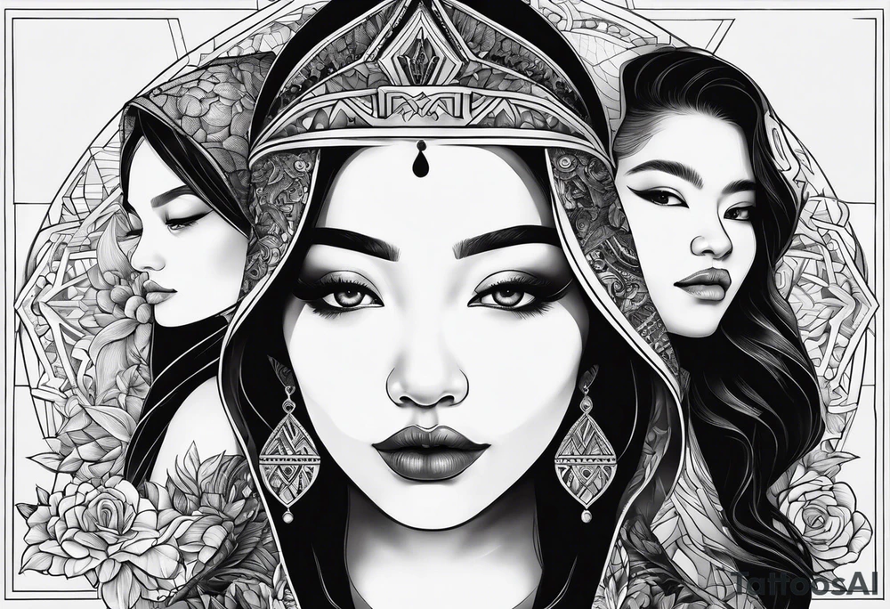 three person side by side. Daughter on the left, mother in the middle, grandmother on the right. greater age difference tattoo idea