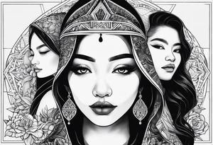 three person side by side. Daughter on the left, mother in the middle, grandmother on the right. greater age difference tattoo idea