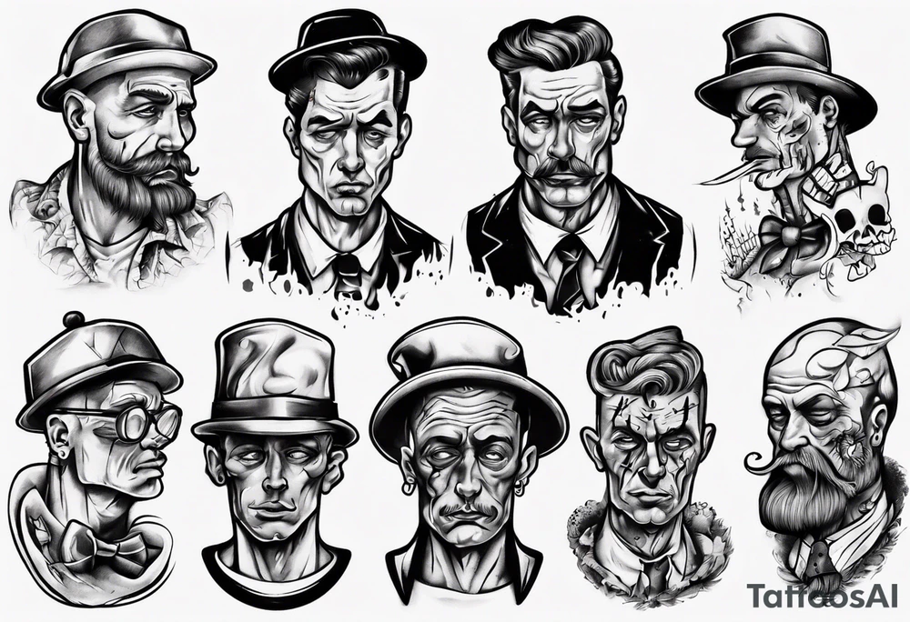 dejected looking man tattoo idea