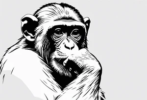 MONKEY WITH HANDS ON EYES tattoo idea