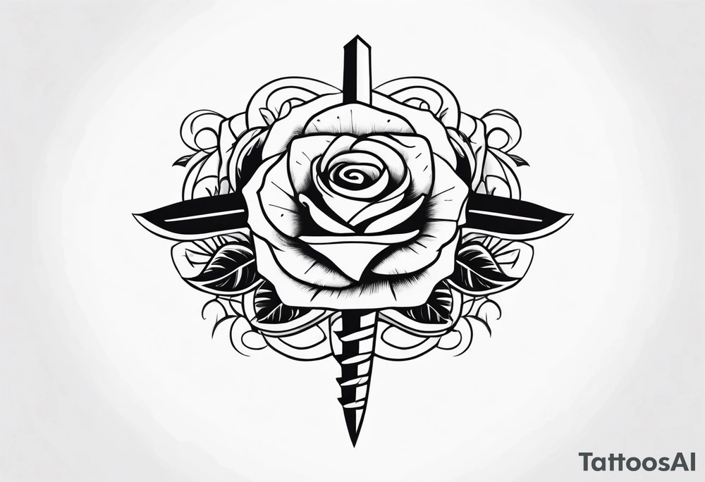 Dagger sun rose tattoo idea