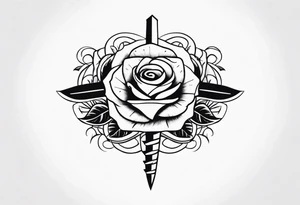 Dagger sun rose tattoo idea
