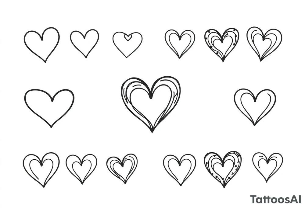 12 Cutesy hearts tattoo idea