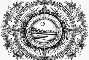 elegant dainty spiritual moon sun arrow spine tattoo tattoo idea