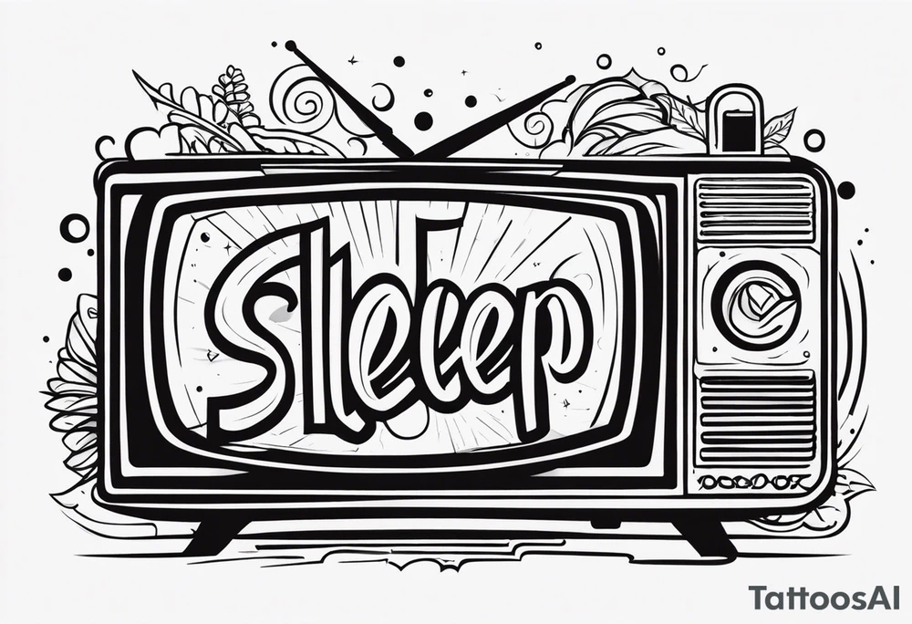 watch TV and sleep all day tattoo idea