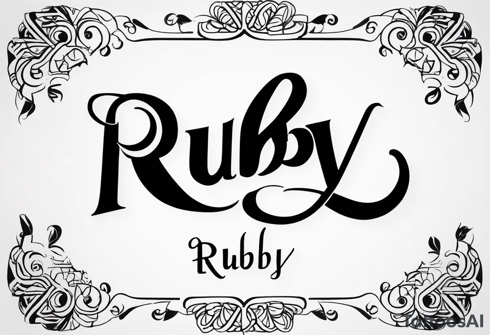 Generate a pretty tattoo with the name of: Ruby tattoo idea