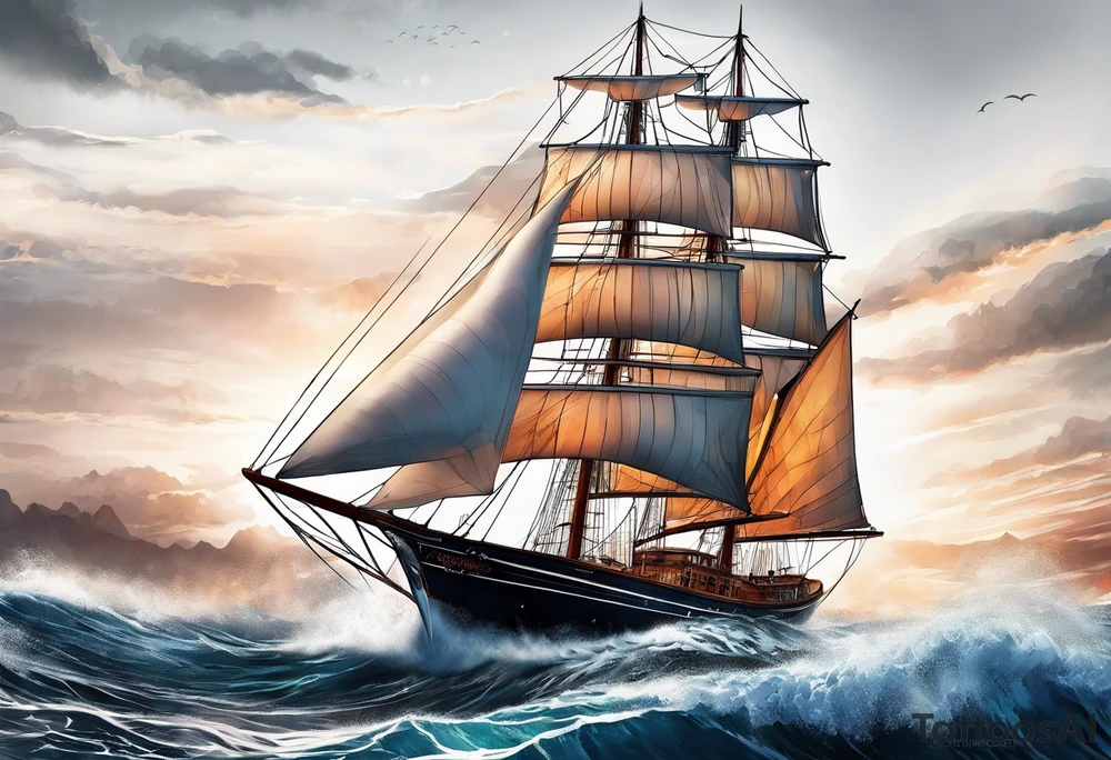 Sail boat tattoo idea