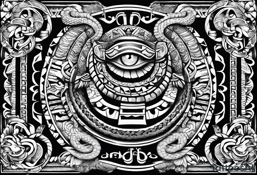 Aztec snake tattoo idea