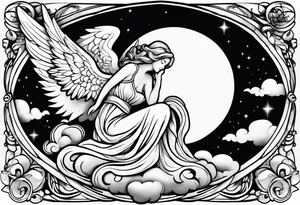 angel on a cloud tattoo idea