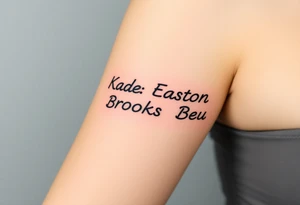 Kaden Easton Brooks Beau made into a crossword puzzle tattoo idea