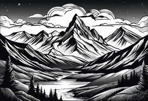 mountains explore adventure tattoo idea
