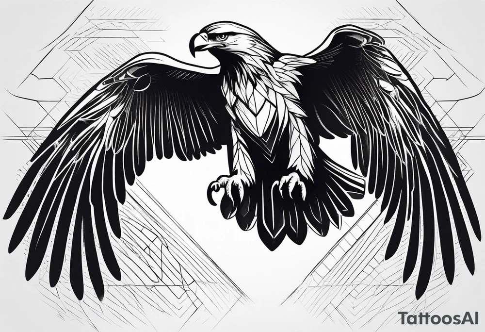 eagle full body fly vector tattoo idea