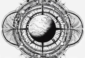 solar system stretched out vertically tattoo idea